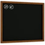 Lavagna nera da gesso in cornice di legno 100x80 cm + set di accessori
