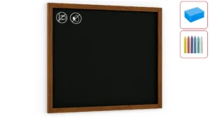 Lavagna nera da gesso in cornice di legno 100x80 cm + set di accessori