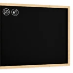 Lavagna nera con cornice in legno naturale 120x90 cm