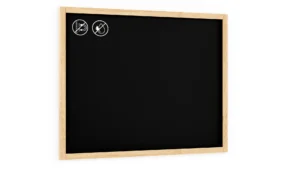 Lavagna nera con cornice in legno naturale 120x90 cm