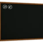Lavagna nera da gesso in cornice di legno 150x100 cm + set di accessori