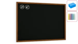 Lavagna nera da gesso in cornice di legno 150x100 cm + set di accessori