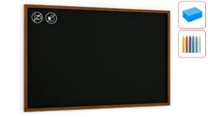 Lavagna nera da gesso in cornice di legno 200x120 cm + set di accessori