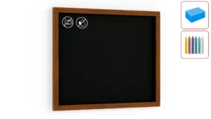 Lavagna nera da gesso in cornice di legno 50x40 cm + set di accessori