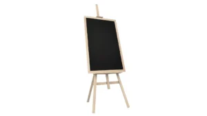 Cavalletto treppiede regolabile 145cm in legno + Lavagna nera con cornice in legno naturale 70×50 cm