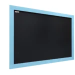 Lavagna Nera da Gesso con Cornice Blu in Legno 90x60cm, Scrivibile con Gessetti e Pennarelli a Gesso, Per Bar, Ristoranti, Menu