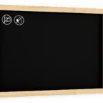 Lavagna nera con cornice in legno naturale 90x60 cm