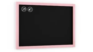 Lavagna Nera da Gesso con Cornice Rosa in Legno 90x60cm, Scrivibile con Gessetti e Pennarelli a Gesso, Per Bar, Ristoranti, Menu