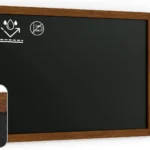 Lavagna nera da gesso RESISTENTE ALL’ACQUA in cornice di legno 90x60 cm