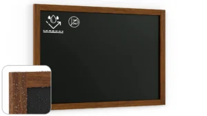 Lavagna nera da gesso RESISTENTE ALL’ACQUA in cornice di legno 90x60 cm