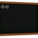 Lavagna nera da gesso in cornice di legno 90x60 cm