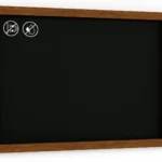 Lavagna nera da gesso in cornice di legno 90x60 cm + set di accessori