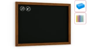 Lavagna nera da gesso in cornice di legno 90x60 cm + set di accessori