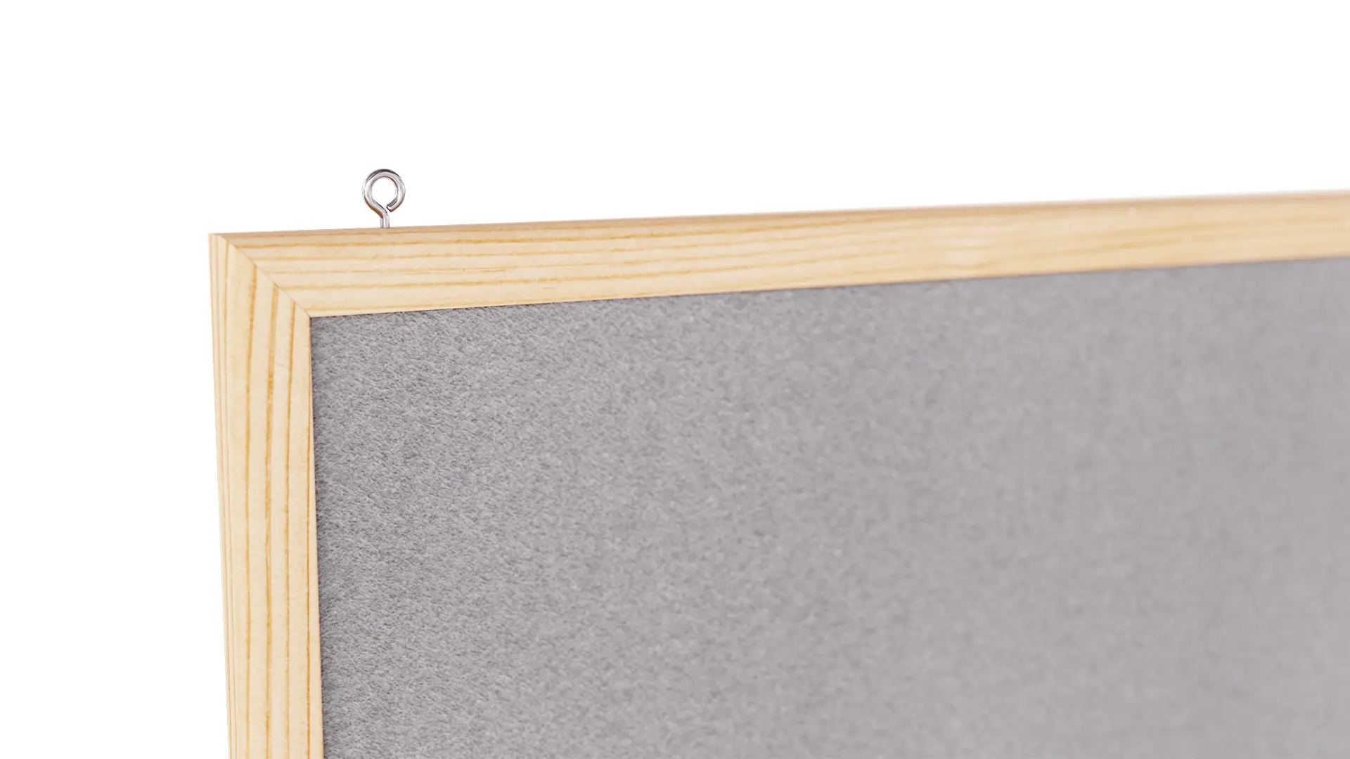 Lavagna in feltro 120x90 cm GRIGIO con cornice in legno - immagine 5