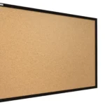Lavagna in Sughero con Cornice Nero in Legno 90x60cm, Bacheca Sughero per Puntine Spille Memoboard