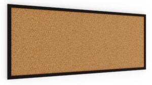 Bacheca in sughero 100x40 cm cornice in legno NERA