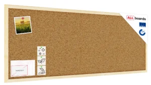 Bacheca in sughero 100x40 cm cornice in legno NATURALE