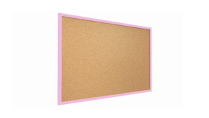 Lavagna in Sughero con Cornice Rosa in Legno 120x90 cm, Bacheca Sughero per Puntine Spille Memoboard