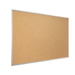 Lavagna in Sughero con Cornice Argento in Legno 90x60cm, Bacheca Sughero per Puntine Spille Memoboard