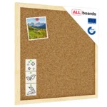 Bacheca in sughero 40x40 cm cornice in legno NATURALE