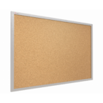 Lavagna in Sughero con Cornice Grigio in Legno 100x80 cm, Bacheca Sughero per Puntine Spille Memoboard