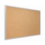 Lavagna in Sughero con Cornice Grigia in Legno 120x90cm, Bacheca Sughero per Puntine Spille Memoboard