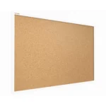 Lavagna in Sughero con Cornice Bianco in Legno 90x60cm, Bacheca Sughero per Puntine Spille Memoboard