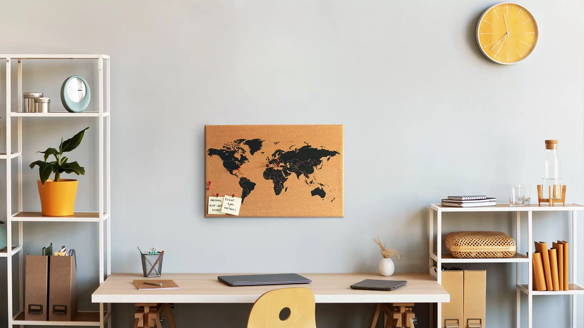 Lavagna in sughero MAPPA DEL MONDO 60x40cm - immagine 8
