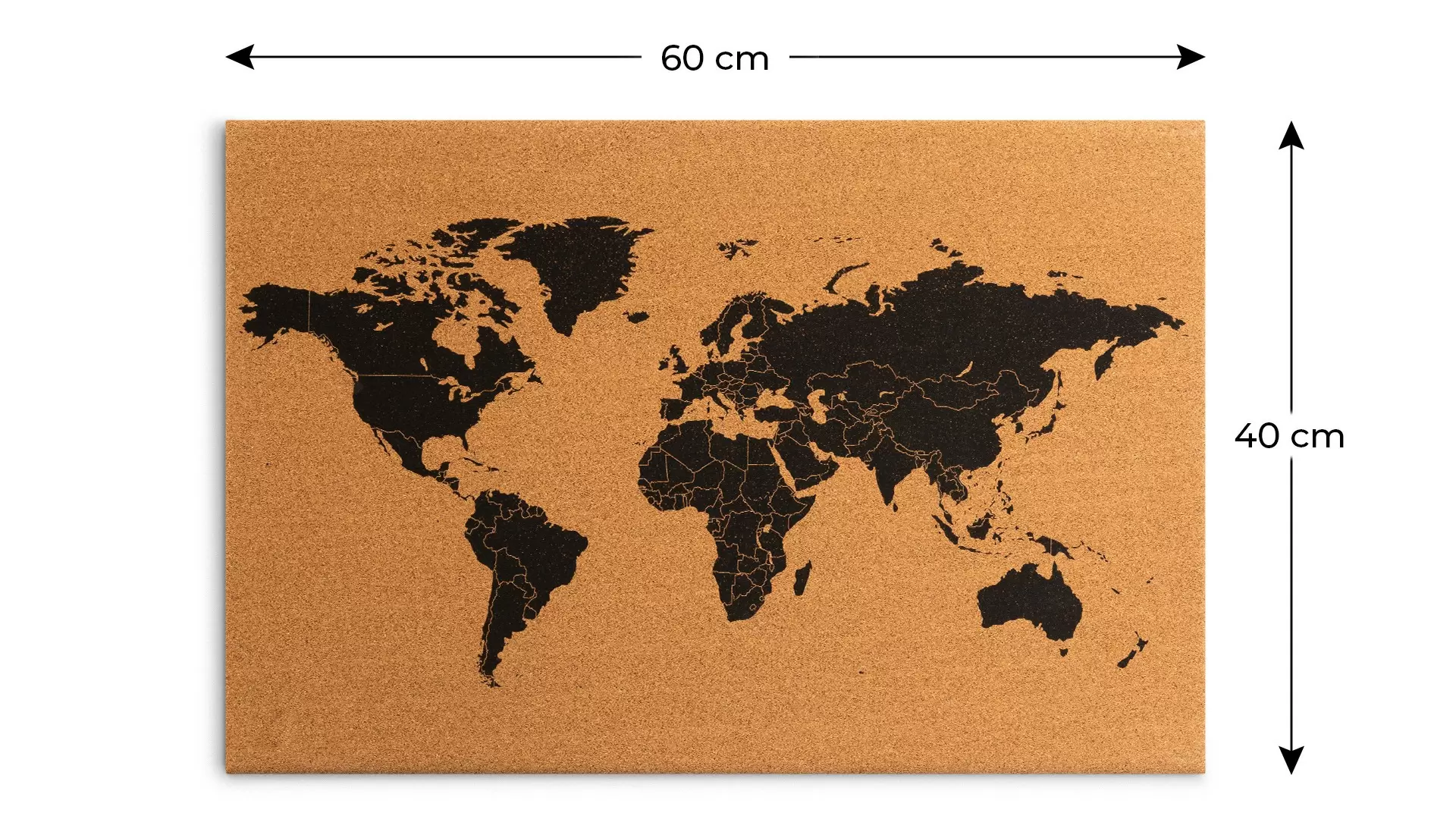 Lavagna in sughero MAPPA DEL MONDO 60x40cm - immagine 5