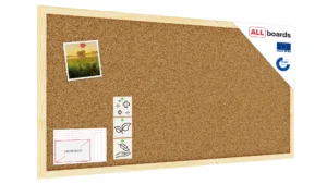 Bacheca in sughero 80x40 cm cornice in legno NATURALE