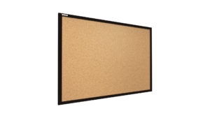 Lavagna in Sughero con Cornice Nero in Legno 100x80 cm, Bacheca Sughero per Puntine Spille Memoboard