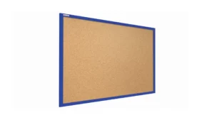 Lavagna in Sughero con Cornice Blu in Legno 90×60cm