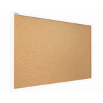 Lavagna in Sughero con Cornice Bianco in Legno 100x80 cm, Bacheca Sughero per Puntine Spille Memoboard
