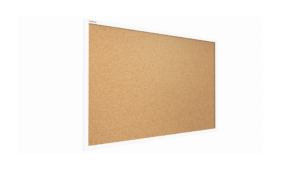 Lavagna in Sughero con Cornice Bianco in Legno 100x80 cm, Bacheca Sughero per Puntine Spille Memoboard