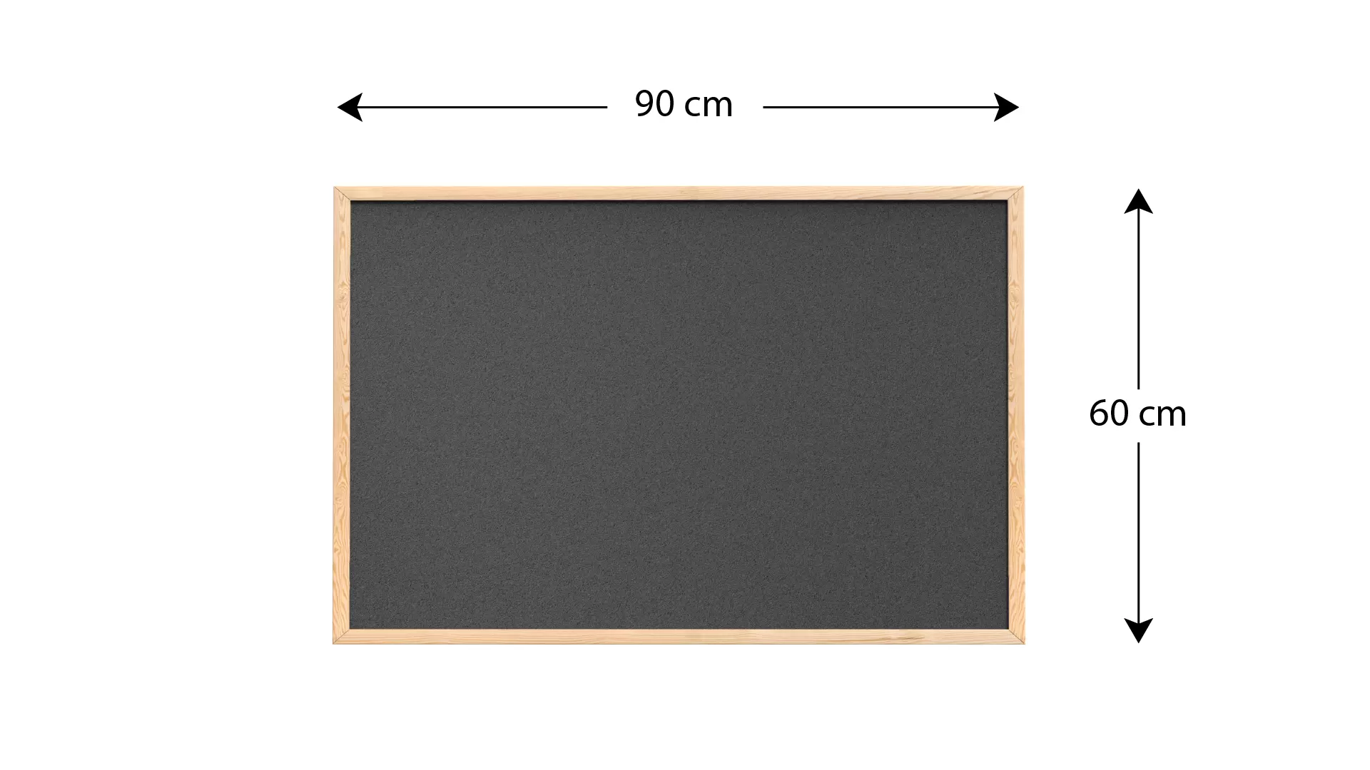 Bacheca in sughero grigio scuro (cornice in legno) 90x60 cm - immagine 4