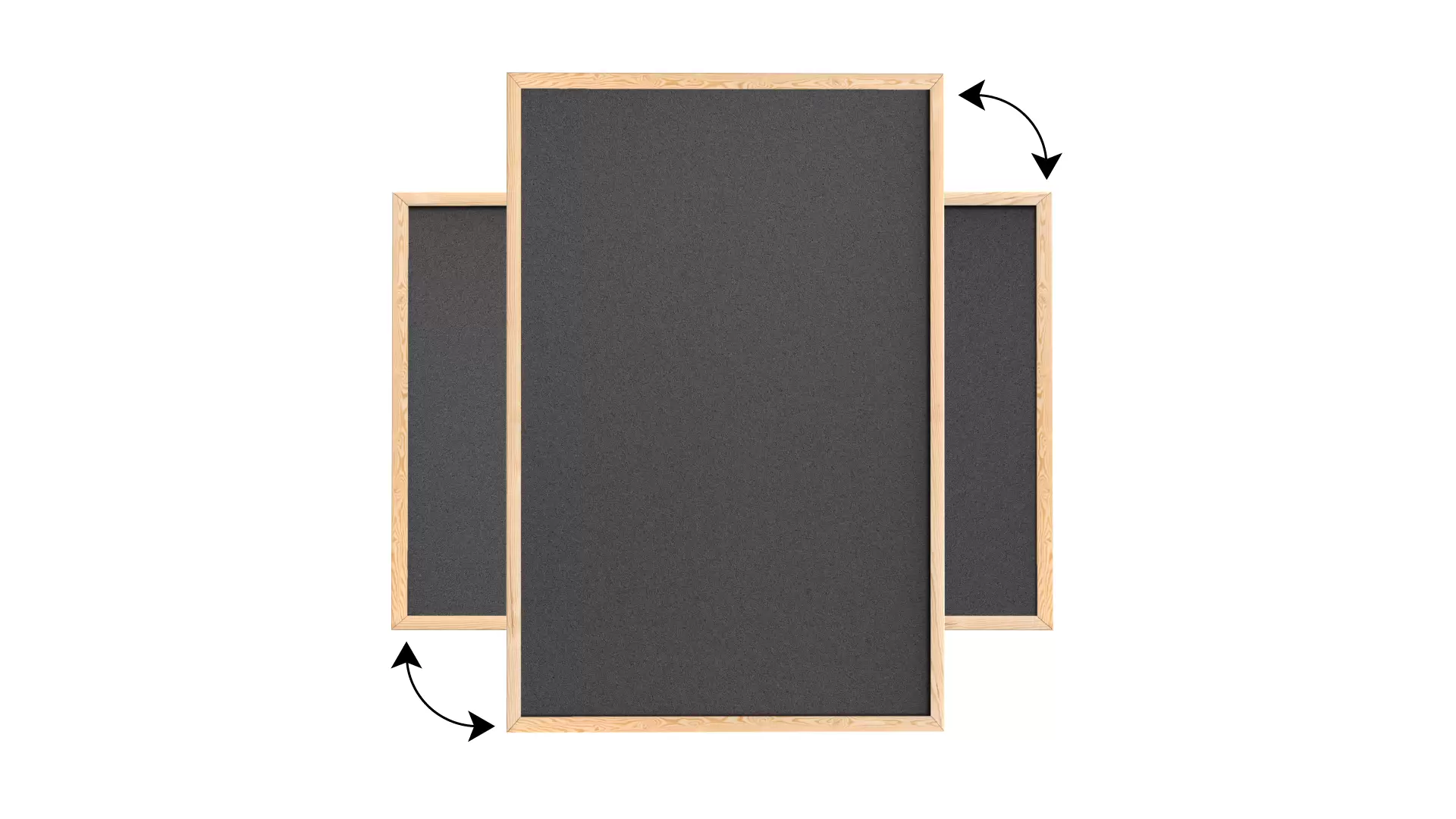 Bacheca in sughero grigio scuro (cornice in legno) 90x60 cm - immagine 5