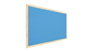 Bacheca in sughero azzurro (cornice in legno) 90x60 cm