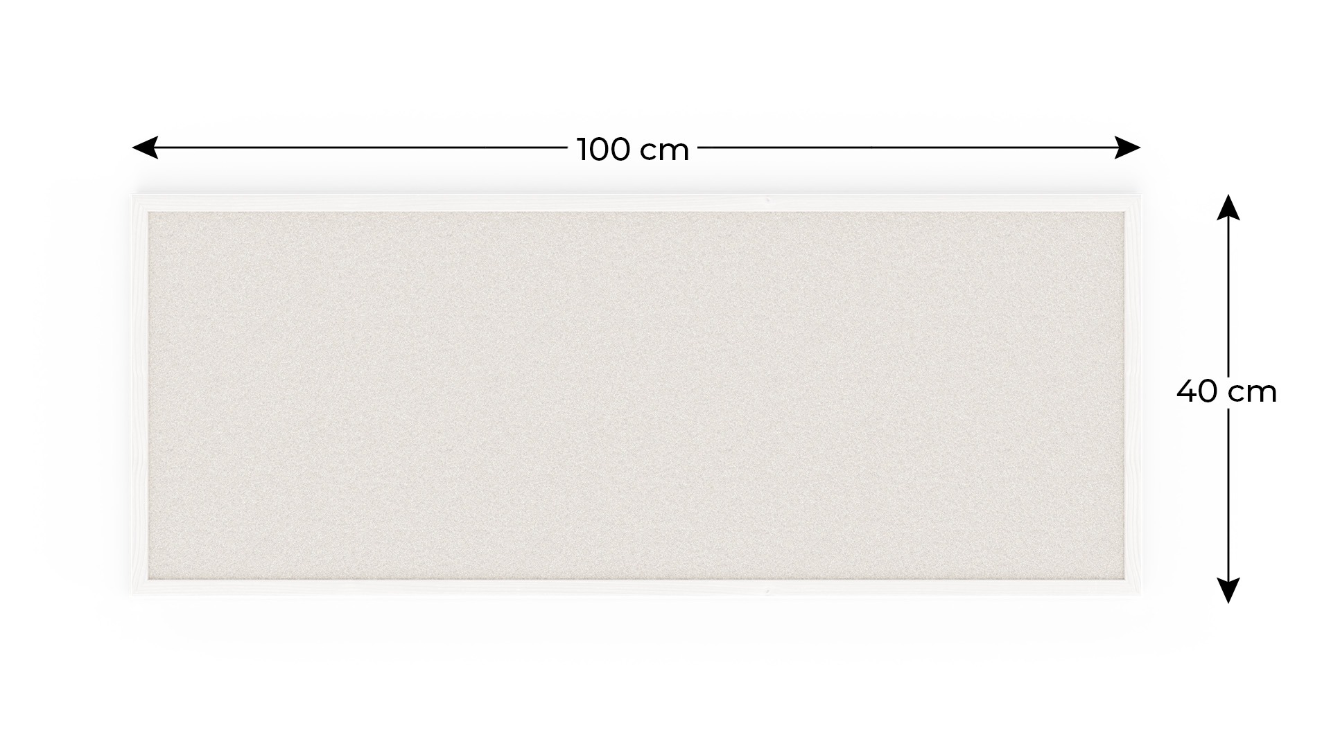 Bacheca in sughero bianco 100x40 cm cornice in legno BIANCA - immagine 4