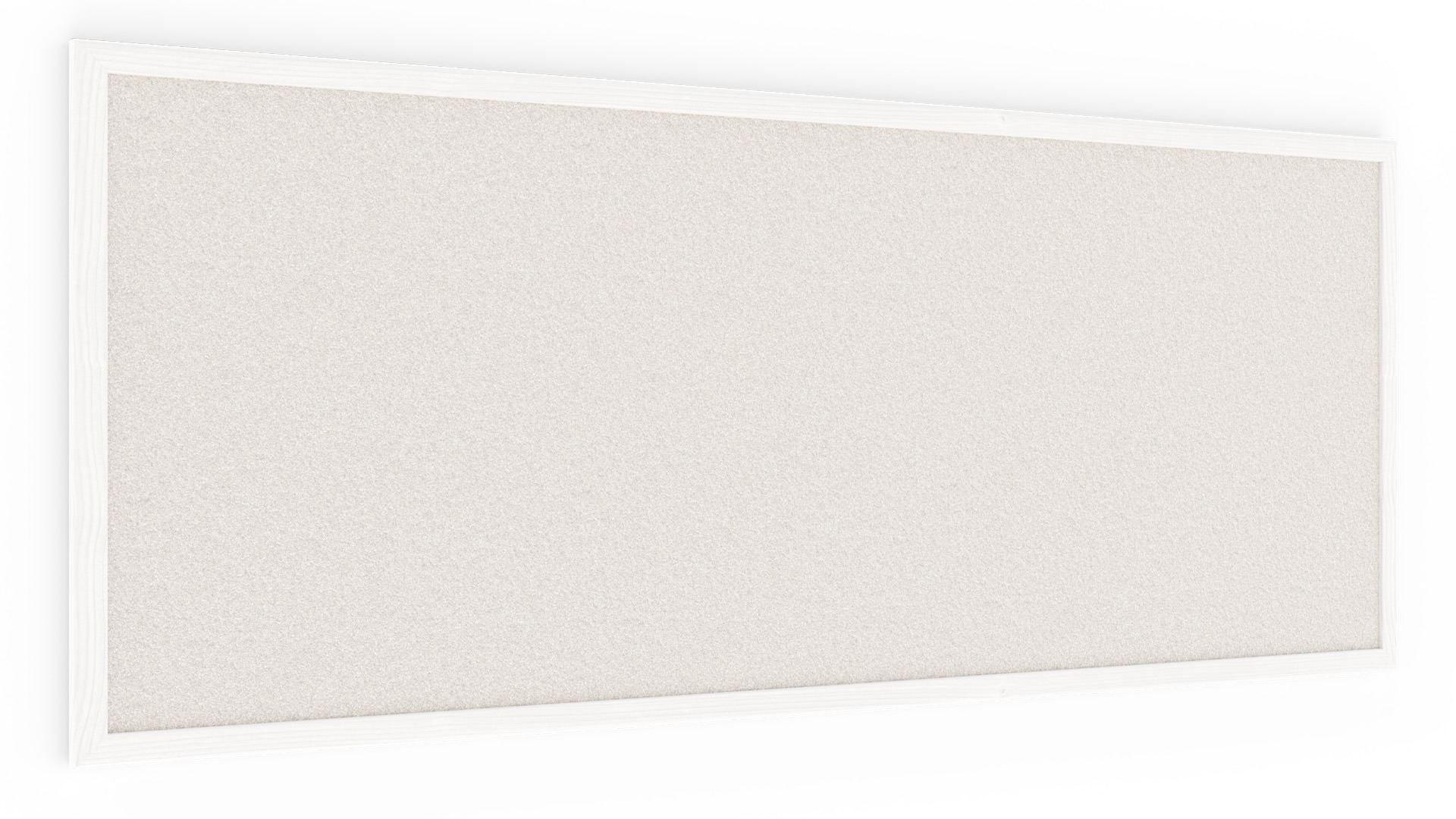 Bacheca in sughero bianco 100x40 cm cornice in legno BIANCA