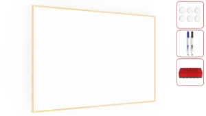 Lavagna magnetica cancellabile a secco bianca con cornice in legno 180x120 cm