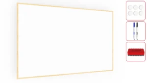 Lavagna magnetica cancellabile a secco bianca con cornice in legno 200x120 cm