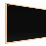Lavagna magnetica per gesso nera 80x50cm cornice in legno naturale