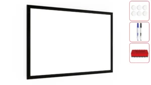 Lavagna Magnetica Cancellabile a Secco Bianca con Cornice Nero in Legno 60x40 cm