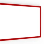 Lavagna Magnetica Cancellabile a Secco Bianca con Cornice Rosso in Legno 60x40 cm