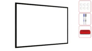 Lavagna Magnetica Cancellabile a Secco Bianca con Cornice Nero in Legno 90x60 cm