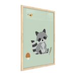 Quadro colori pastello PROCIONE 60x40 cm con cornice in legno naturale