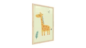Quadro colori pastello GIRAFFA 60x40 cm con cornice in legno naturale