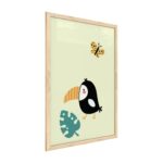 Quadro colori pastello TUCANO 60x40 cm con cornice in legno naturale