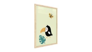 Quadro colori pastello TUCANO 60x40 cm con cornice in legno naturale
