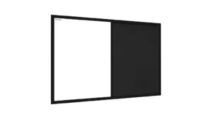 Lavagna in sughero nero e bianca magnetica COMBI 90x60cm cornice nera in legno laccato